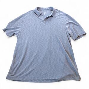 Nicoby‎ Premium Wear Space Dye Heathered Blue Short Sleeve Polo Shirt Preppy XXL
